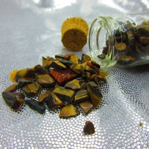 Tiger Eye Gemstone Chips In A Bottle Embellishments Natural Semi Precious